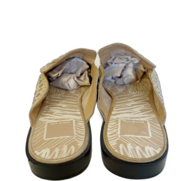 Dolce Vita Maura Leather Studded Mules Tan Leather Silver Studs Women's Size 8.5 - Picture 3 of 8